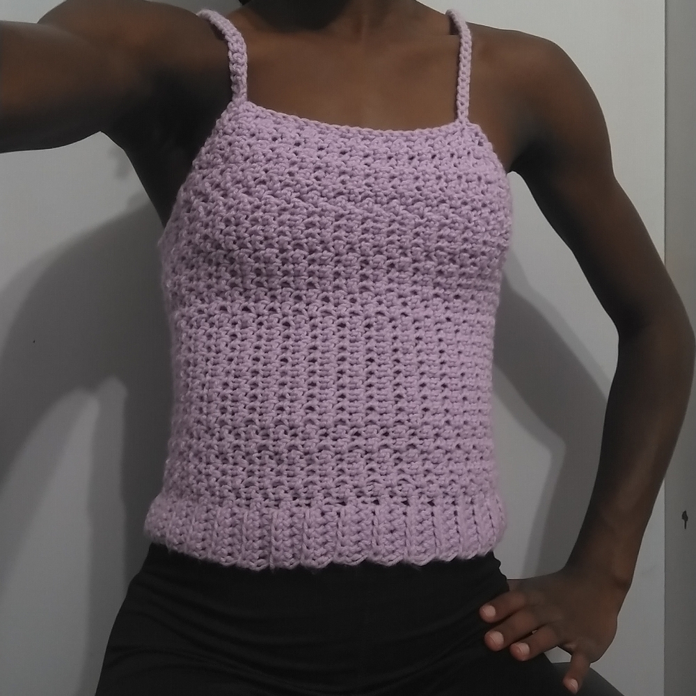 Handmade Crochet Tank Top - Lilac Purple - Picture 8 of 8